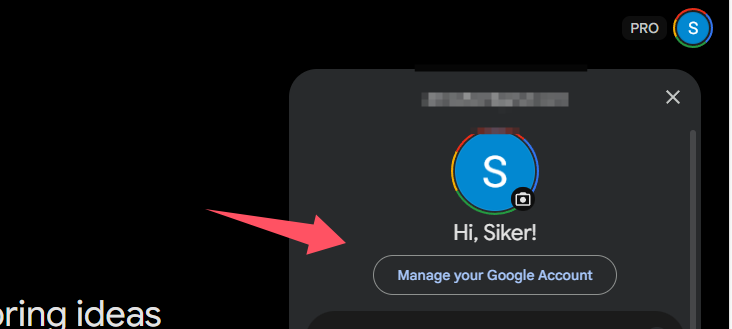 原文配图：从 Gemini 头像进入 Google 账号管理