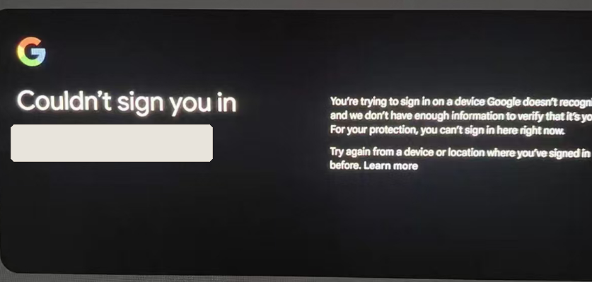 原文配图：Couldn't sign you in，账号已遮挡